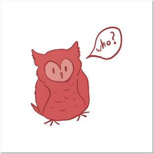 Fluffy Red Owl Posters and Art